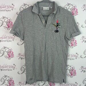 Lacoste by Jean Paul goude crocodile alligator embroidery light Gray Polo Shirt